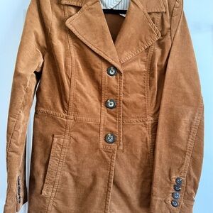 CAbi Tan Corduroy Blazer with Button Details